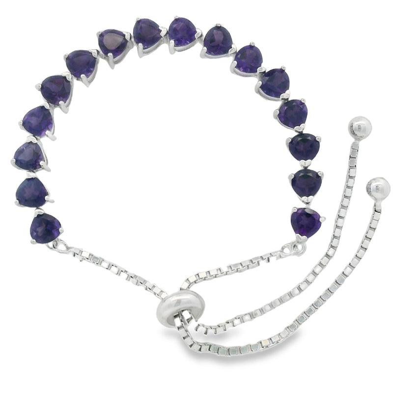 Pulsera de Piedra Natural De Circulo Ajustable Amatista