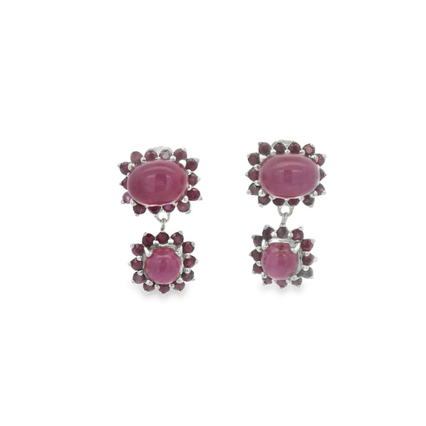 Arete de Piedra Natural de Rubi Cabuchon