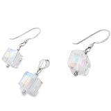 Juego De Plata Con Cristal Cubo