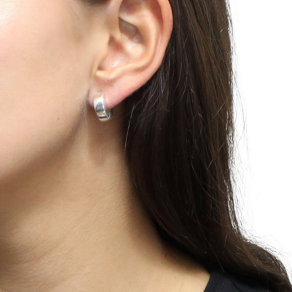 Arete de Plata Lisa