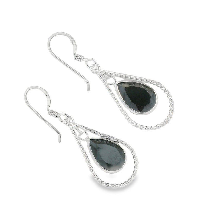 Aretes De Plata Con Circonia Lágrima Doble Blanco