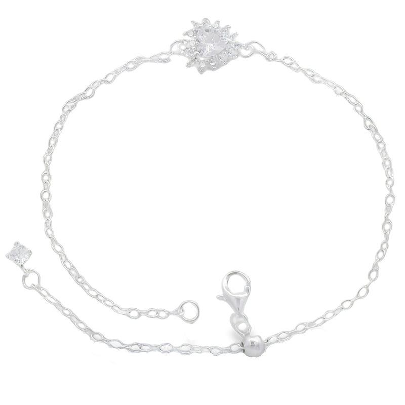 Pulsera con Corazon de Circonias de Plata