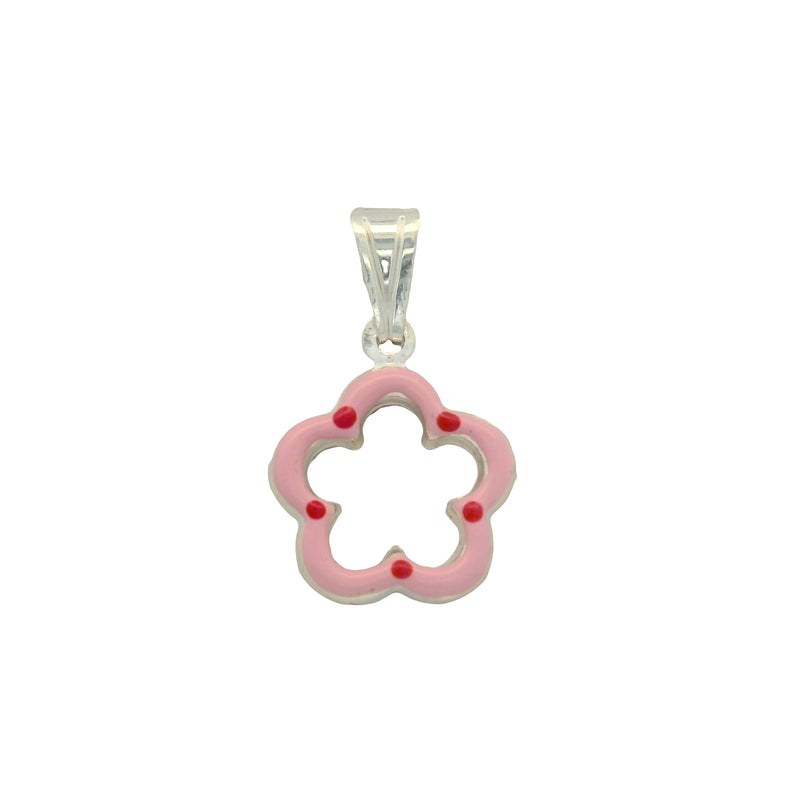 Dije para Pulsera y Collar de Flor Rosa