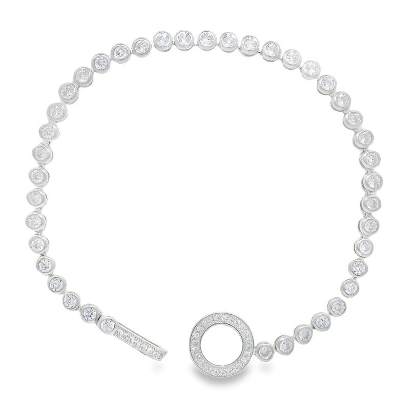 Pulsera de Tenis con Broche de Circonia Cuadrado