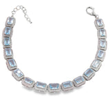 Pulsera De Piedra Natural Topaz Azul
