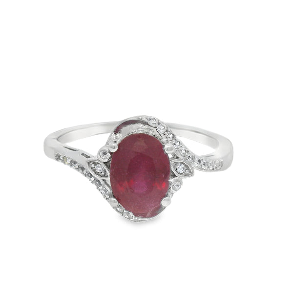 Anillo De Plata Con Piedras Preciosas #7 / Esmeralda
