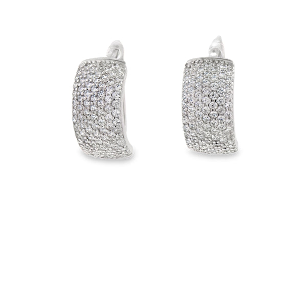 Arracada Gruesa de Plata con Circonia