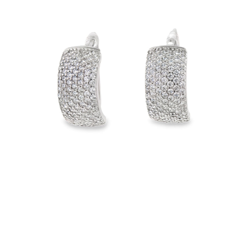 Arracada Gruesa de Plata con Circonia