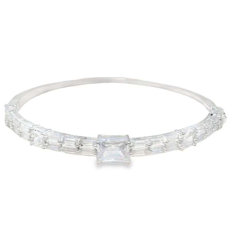 Brazalete de Circonias con Rectángulo de Color Azul