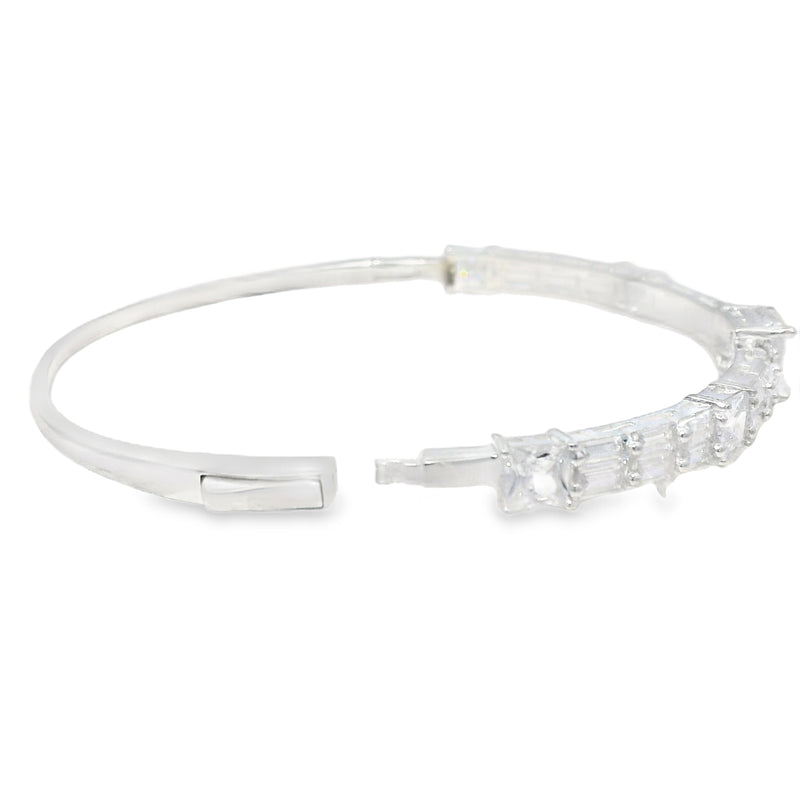 Brazalete de Circonias con Rectángulo de Color Azul