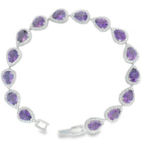 Pulsera de Piedra Natural de Gota con Circonias Amatista