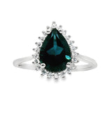Anillo Piedra Natural Zafiro con Circonia Aguamarina / 8