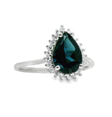Anillo Piedra Natural Zafiro con Circonia Aguamarina / 8