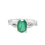 Anillo Piedra Natural y Circonia Esmeralda / 9