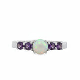 Anillo Amatista Con Ópalo