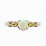 Anillo Citrina Con Ópalo