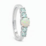 Anillo Topaz Azul Con Ópalo
