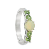 Anillo Peridot Con Ópalo
