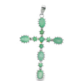 Cruz de Esmeralda Natural Ovalo