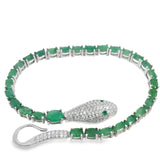 Pulsera de Serpiente de Piedra Natural y Circonia