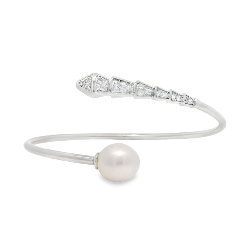 Brazalete de Vibora con Circonia y Perla