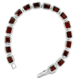 Pulsera de Piedra Natural Rectangular con Circonias Amatista