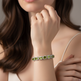Pulsera de Peridot Rectangular con Circonias
