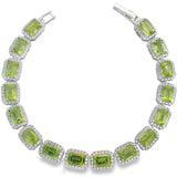 Pulsera de Piedra Natural Rectangular con Circonias Amatista