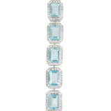 Pulsera de Piedra Natural Rectangular con Circonias Amatista