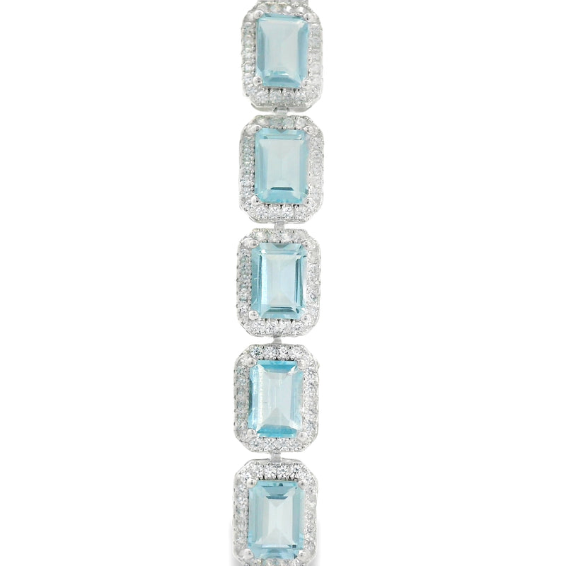 Pulsera de Piedra Natural Rectangular con Circonias Amatista