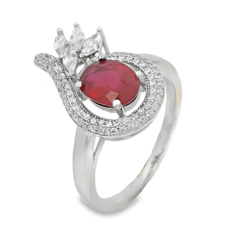 Anillo De Plata Con Piedras Preciosas