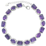 Pulsera de Piedra Natural Ovalo y Rectángulo Amatista