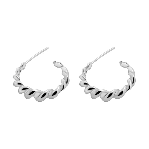 Arracadas De Espiral De Plata 2CM