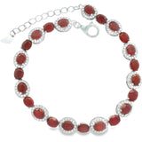 Pulsera de Piedra Natural Ovalo con Circonias Esmeralda