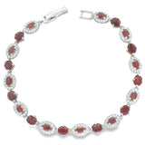 Pulsera de Piedra Natural Ovalo con Circonia Esmeralda