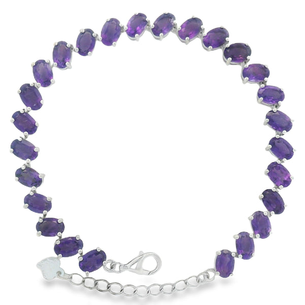 Pulsera de Piedra Natural Ovalos Amatista
