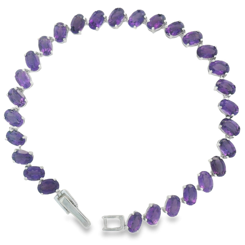 Pulsera de Piedra Natural Ovalos Amatista