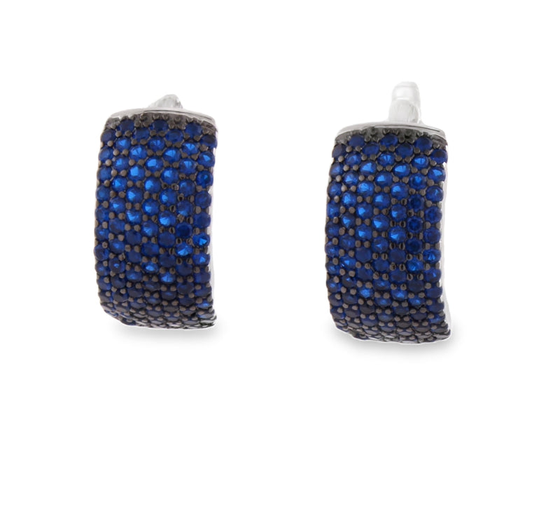 Arracada Gruesa con Circonia Azul