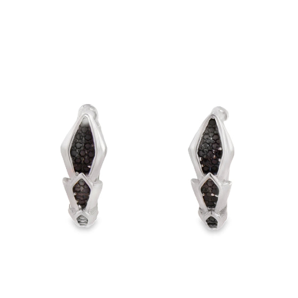 Arracada de Plata con Circonia Negro