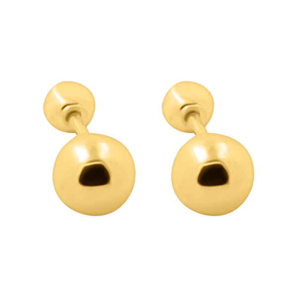 Aretes De Oro Bola #1