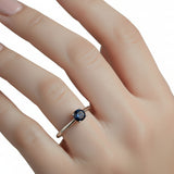 Anillo De Piedras Preciosas Redondo Zafiro