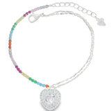Pulsera Circonia Con Corazón Colgante