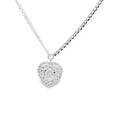 Pulsera Circonia Con Corazón Colgante Blancas