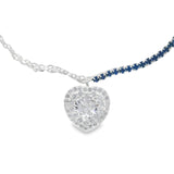 Pulsera Circonia Con Corazón Colgante Blancas