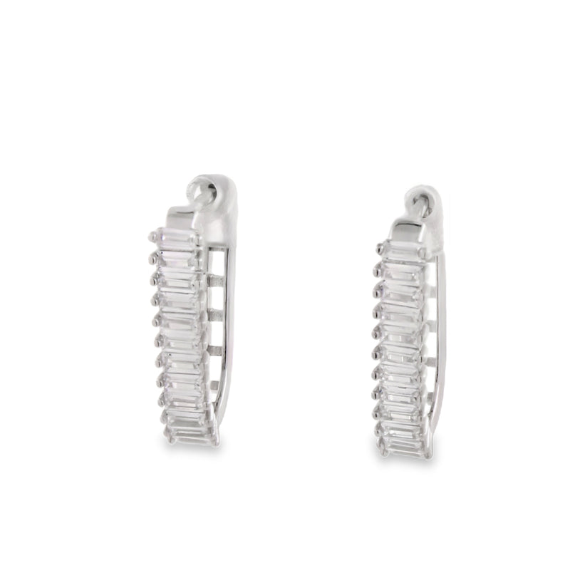 Arracada de Circonia Larga Blanco