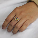 Anillo de Flor Zafiro Multicolor 6