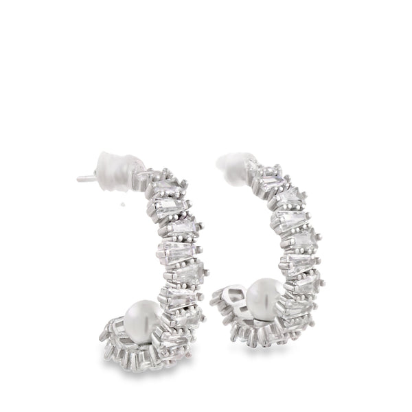 Arete Largo de Circonia con Perla