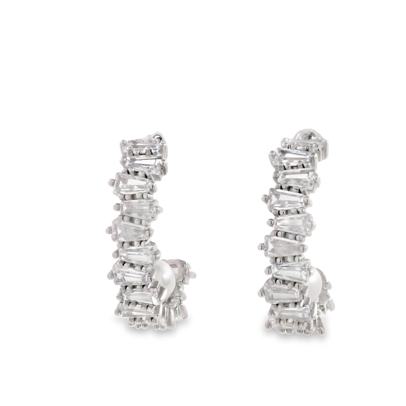 Arete Largo de Circonia con Perla