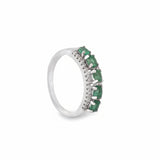 Anillo Piedra Natural Esmeralda Con Circonia Esmeralda / 6