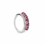 Anillo Piedra Natural Rubí Con Circonia Rubi / 6